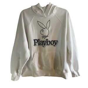 Playboy by PacSun White Hoodie Sweatshirt Small